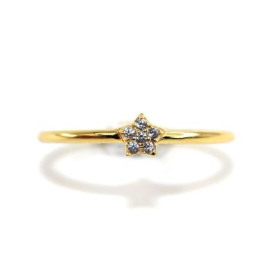 China FASHIONABLE Gold Plating Silver Vermeil Zirconic Gemstone Ring Wholesale Star Design Women Jewelry for sale