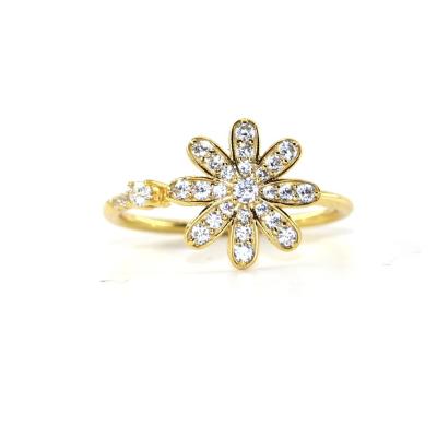 China Christmas TRENDY Gemstone Snowflake Zirconic Zirconic Plating Gold Wedding Ring Fashion Women Silver Jewelry for sale