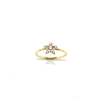 China Cute Star Design Gemstone Ring Daily Wear 14k Gold Plated 925 Sterling Silver Ring Fashion Gold Custom Ring for sale