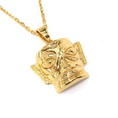 China Vintage 18k Gold Plated Antique Necklace Sanxingdui Charm Necklace 2021 for sale