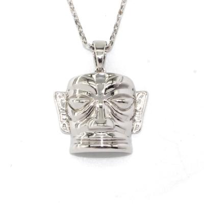 China Silver Vintage Sanxingdui Portrait Charm Necklace Jewelry for sale