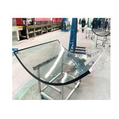 China Modern high quality custom safety toughened double curved construction tempered glass for sale