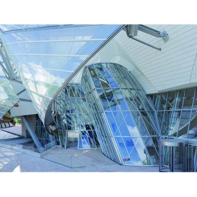 China Modern Security Tempered Laminated Glass Flat Curved Dome Canopy Roof Glass Ceiling for sale