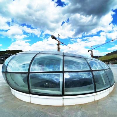 China Large yard quality sunroom greenhouse skylight curved low-e double glazed tempered glass multi curving insulated panels for sale