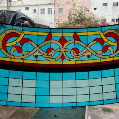 China China Supply Outdoor Church Decorative Colorful Patterned Fusion Stained Art Crystal Glass for sale