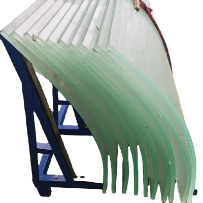 China Yard Curved Tempered Toughened Bend Glass 8mm 10mm 12mm 15mm 19mm For Railing Partition Wall Shower Door Roof Building Canopy for sale