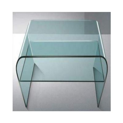 China Modern Custom Shape 3-15mm Bent Glass Hot Curved Safety For Furniture Coffee Table for sale