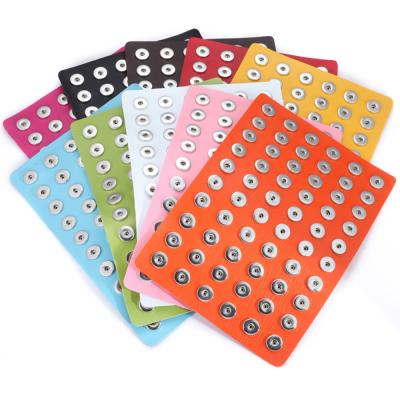 China 18mm High Quality Acrylic PU Leather Snap Button Display Holder Fit 60PCS Snap Button for sale