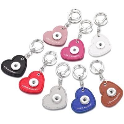 China Alloy Fashion Alloy Jewelry PU Key Chain DIY Leather Snap Charm 18MM Button Key Chain Adjustment Snap Buttons Jewelry for sale