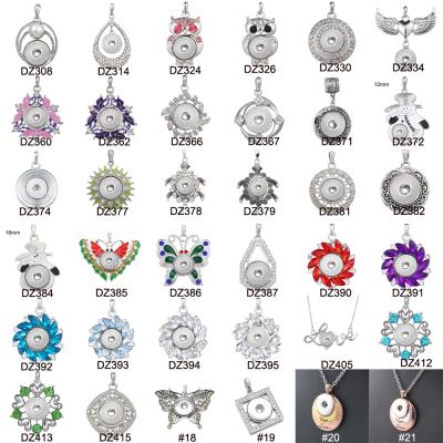 China Retro DIY 18MM Rhinestone Alloy Snap Button Necklace Pendant Adjustment Jewelry Accessory for sale