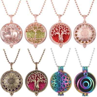 China Wholesale Aromatherapy Jewelry Vintage Stainless Steel Pendant Necklace Perfume Essential Oil Diffuser Necklace for sale