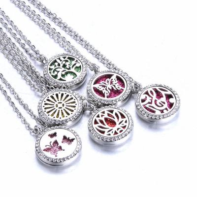 China CLASSIC Tree Of Life Jewelry Pendant Stainless Steel Aromatherapy Essential Oil Diffuser Perfume Pendant Necklace for sale