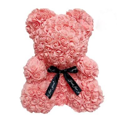 China Good Handmade 40cm Environmentally Friendly Rose Bear Rose Teddy Bear Rose For Valentine Birthday Gift Eternal for sale