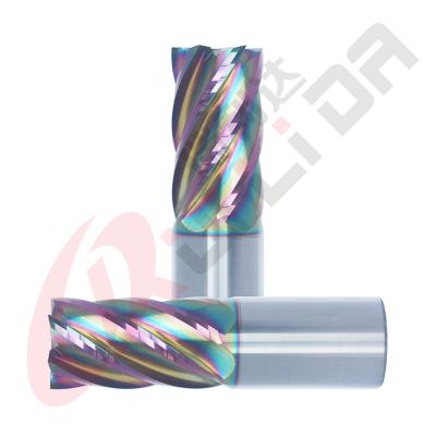 China Aluminium 6 Flute End Mill DLC Coating 25mm 1