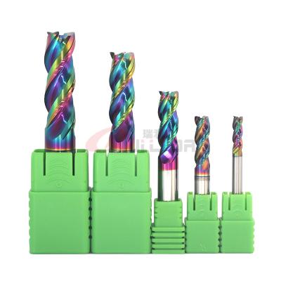 China High Efficiency 3 Flutes Aluminium End Mill DLC Coating Big Capacity 12mm for sale