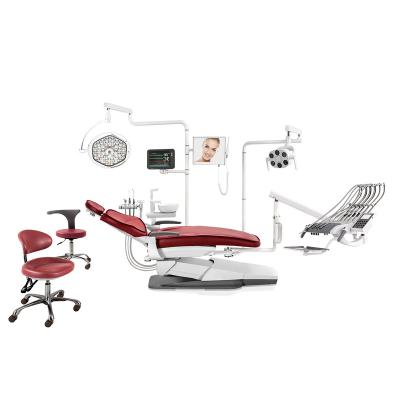 China Dental Unit Dental Regional Luxury Dental Chair Dental Chair With Operate Light Lamp Cuspidor And Tray Price Of Dental Chair for sale