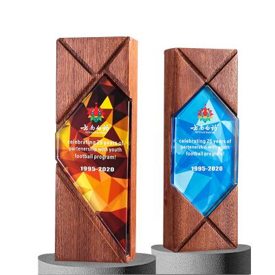 China Hot-selling carved wooden prizes and trophies, custom-designed wooden plaques for corporate gifts for sale