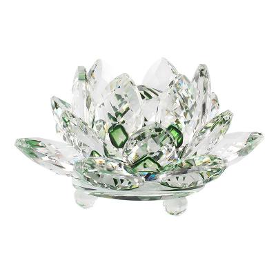 China Factory wholesale living room desk counter decoration european crystal lotus ornaments for sale