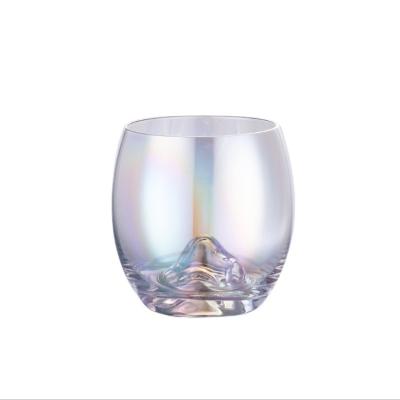 China Creative Japanese style Fuji mountain crystal glass personalized ins colorful ion-plated egg cup household water cup milk cup for sale