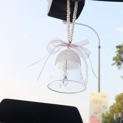 China New design OEM car pendant bells festive jewelry ornaments christmas glass crystal bell for sale