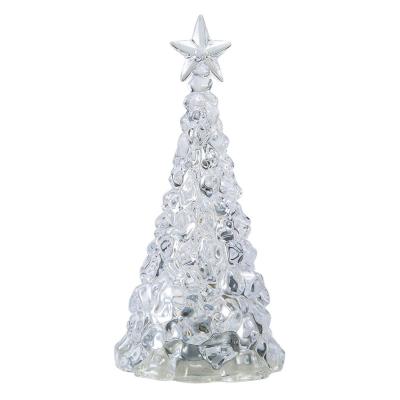 China Acrylic crystal carving Christmas tree night light personality three-dimensional table lamp bedroom bedside lamp for sale