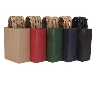 China China Recyclable Supplier Custom Logo Brown White Kraft Paper Recyclable Bags With Rope Ribbon Paper Handle Brown Kraft Paper Bags for sale