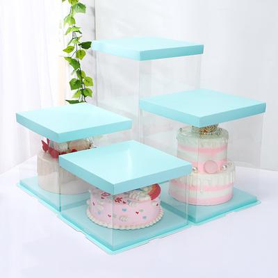 China Recycled Materials Birthday Cake Box Plastic Transparent Cake Packaging Box With Size Full 6 8 Cake Boxes 10