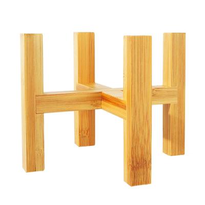 China Modern Modern Wooden Home Planter Rack Flower Pot Decor Bamboo Plant Stand for sale