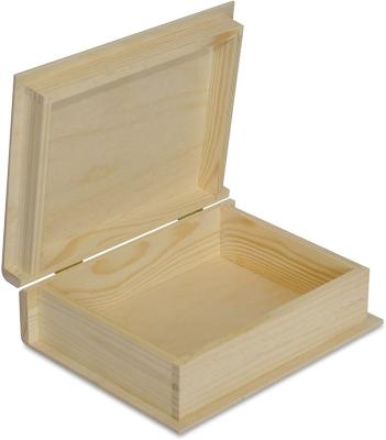 China Wholesale Unpainted Wooden Europe Souvenir Boxes Unfinished Wooden Book Shaped Box for sale