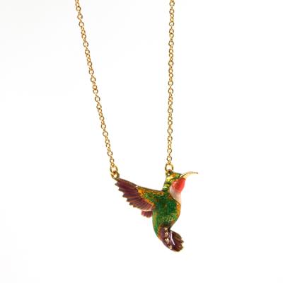 China Wholesale Cute Enamel Fashionable High Quality Bird Necklace Chain Costume Pendant Necklace for sale