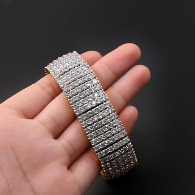 China Hiphop Factory Supply Bracelet Full Direct Gold Plated Diamond Fashion Hip Hop Link Chain Bracelets for sale