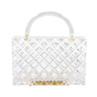 China China Factory Customized Clear Acrylic Material Plastic Evening Clutch Bag Elegant Tote Bag for sale