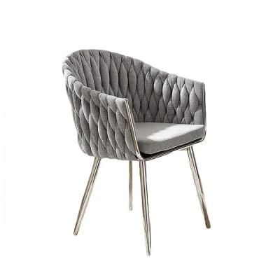 China Modern High Quality Metal Leg Dining Chair Comfort Fabric Dining Chair for sale