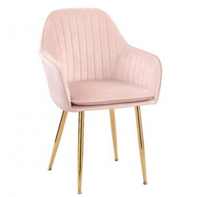 China Wholesale Modern Colorful Pink Dining Chairs Modern Velvet Dining Chair For Dining Room for sale