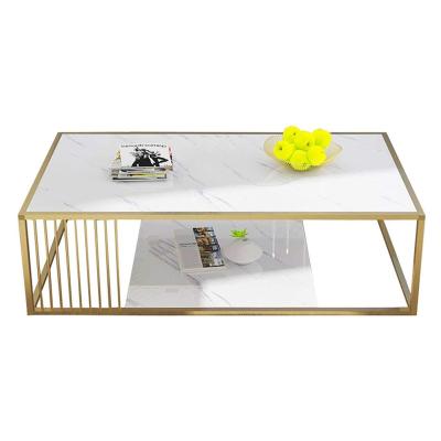 China Modern Furniture Marble Rectangular Luxury Metal Hotel Living Room Modern Tea Table Coffee Table for sale