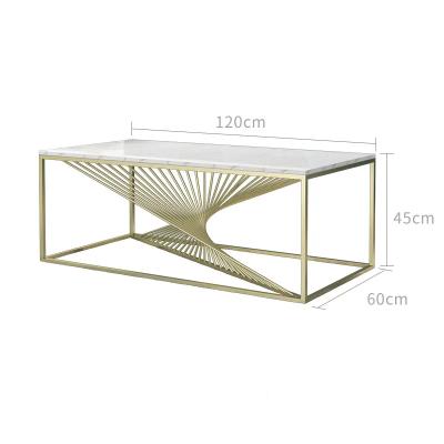 China Modern Luxury White (Other) New Design Adjustable And Gold Metal Marble Frame Furniture Office Center Square Coffee Table For Living Room for sale