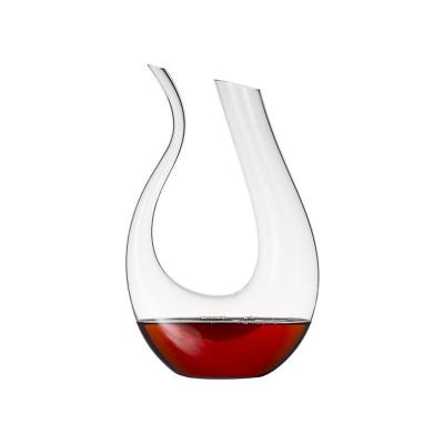 China High quality Creative U-shaped harp-shaped crystal glass household rainbow-colored golden red wine decanter for sale