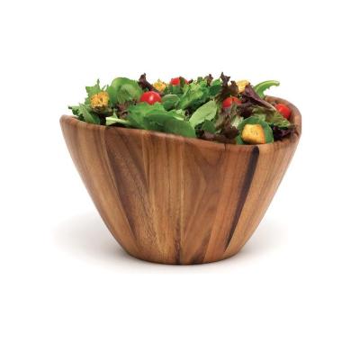 China Viable wholesale and retail bamboo wooden type round fruit salad environmental protection material ingot bowl for sale