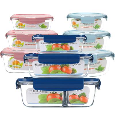 China Freshness Preservation Borosilicate Glass Top Sealed Fresh-Keeping Box Lid Lock Lunch Box Healthy Plastic Office Workers and Students Suit for sale