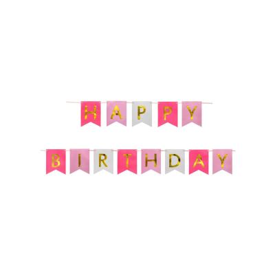 China Paper Banner Party Happy Birthday Kids Baby Shower Hanging Decoration for sale