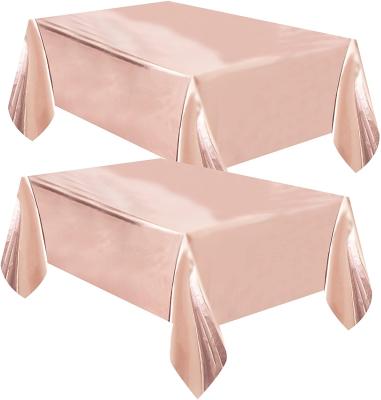 China Decorative Clear PET Rose Gold Foil Tablecloth Wedding Table Seat Cover and Seat Cover Set for sale