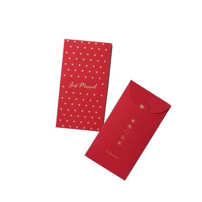 China paper & Red Cardboard Factory Sale Wedding Invitation Packaging Lucky Money Bag Cash Paper Envelope Custom for sale