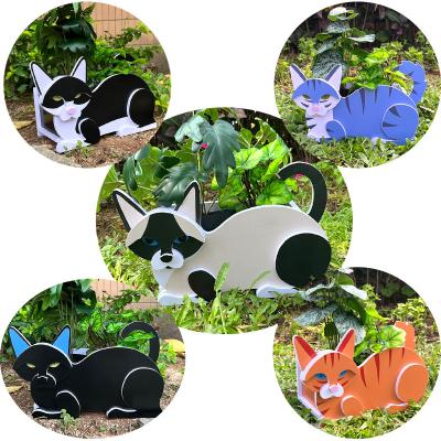 China Cute Gift Waterproof and Anti-corrosive Material Cat Planter Creative Handmade Cat Flower Pot Office Home Decoration Environmental Protection for sale