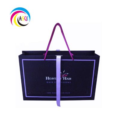 China Recyclable The Latest Promotional Luxury Hair Extensions Tote Paper Shopping Bag With Customized Logo for sale