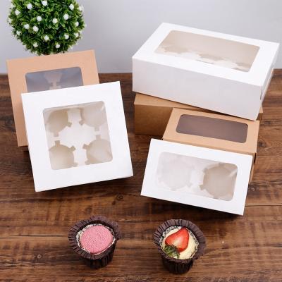 China Beauty Handmade Packaging Customized Colorful Puff Cake Boxes Print Logo Snack Package Craft Paper Windowed Design Durable for sale