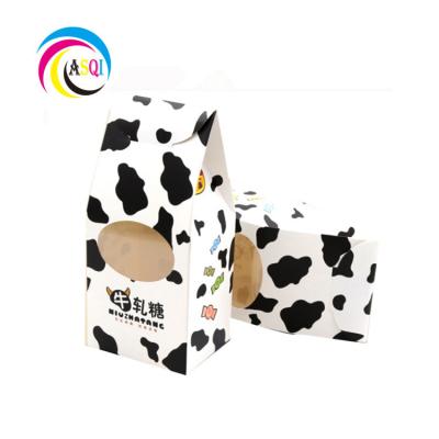 China 2020 New Design Recyclable Custom Fancy Small Milk Candy Packaging Box With PVC Window for sale