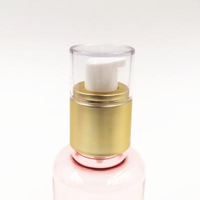 China Spill Non Online Treatment Cosmetic Airless Double Wall Gold UV Pump With Ace Clear Cap for sale