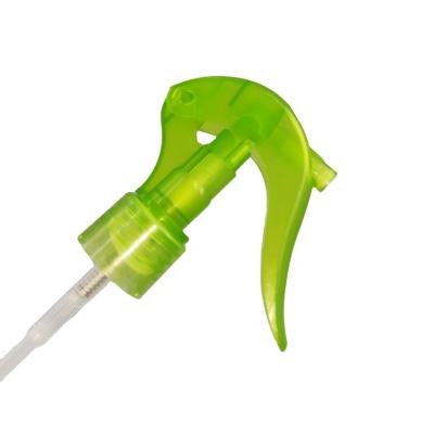 China Non Spill Trigger 20 410 Transparent Green Mini Mist Sprayer With Clip Lock for sale