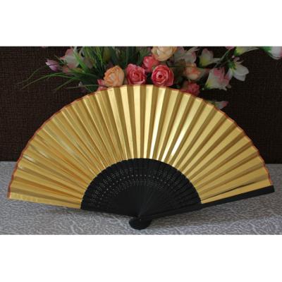 China Japan Japanese Gold And Silver Promotional Color Bamboo Paper Fan for sale