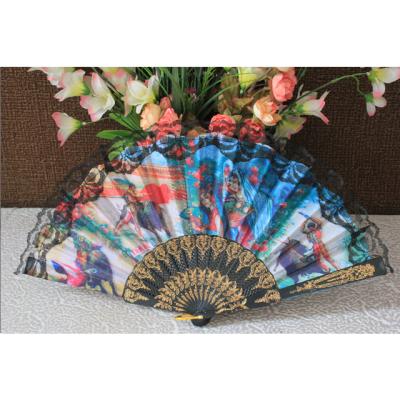 China Europe Spanish Lace Plastic Party Hand Fan for sale